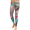 Women's floral yoga leggings featuring pink cherry blossom print and high-elastic fit - S / Pink Cherry Blossom Print(KDK1738)