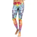 Women's colorful mandala print leggings with rainbow gradient tie-dye pattern yoga pants - S / Bottoms / Rainbow Mandala (KDK1778)