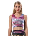Women's activewear set with purple galaxy print and festive Christmas snowflake patterns - S / Tops / Galaxy Christmas (SB03001)