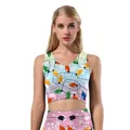 Women's 2-piece yoga set with Christmas snowflake digital print in starry blue gradient - Bulb Snowflake (SB03003)