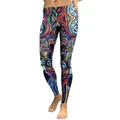 Women's tight yoga leggings featuring a psychedelic lion eye digital print design - S / Bottoms / Colorful Animal Totem (KDK1774)