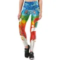 Women's tight leggings featuring high-saturation colorful Christmas Santa digital print - Multi-Color Portrait (SKYK006)