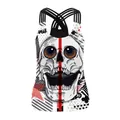 Women's backless camisole with realistic skull print and criss-cross strappy details - S / Realistic Large Eye Skull (WB104-012)