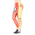Detail view of Spain football theme slim-fit leggings with coat of arms and logo - S / Spain Flag Print (KDK1876)