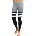Dames legging met kattenprint in grijs mêlee en zwart contrasterend stippenpatroon - Grijs Zwart Wit Streep Stip Patchwork (KDK1833)