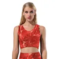 Women's two-piece set featuring realistic red raw meat 3D digital print crop top and pants - M / Raw Meat Texture Style (B03080)