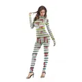 Body de momia sangrienta 3D para mujer en blanco y rojo para espectáculos - S / Momia Sangrienta Blanca (WB142-010)