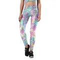 Women's high waist yoga leggings with vibrant colorful mermaid scale 3D digital print - S / Magic Mermaid Scale Leggings (KYK1161)