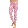 Rosa eng anliegende Leggings mit durchgehendem Aufdruck von weißen Wolken und Kronen - S / Kronenwolke Allover-Print (KDK1831)
