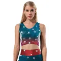 Women's 3D US flag print workout set featuring honeycomb texture and star pattern - L / US Flag Style (B03066)