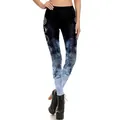 Women's galaxy yoga leggings with 3D mandala digital print in deep blue and black - S / Starry Mandala Leggings (KDK2031)
