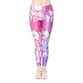 Damen Sportleggings mit hoher Taille und 3D-Digitaldruck in Pink-Lila-Abstraktwirbeln - S / Rosa-Lila Geometrischer Wirbel-Stil (KDK1864)