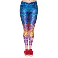 High Waist Fitness Leggings mit buntem Mandala-Digitaldruck und Farbverlaufseffekt - S / Mandala-Verlaufsmuster-Stil (KDK1865)