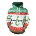 Christmas 2024 pixel art hoodie with Merry Christmas text and reindeer motifs - M / Christmas Themed Patchwork Style (SB101-027)
