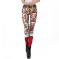 Leggings navideños para mujer con estampados de gatos festivos y diseño de botas rojas - S / Estilo Estampado de Gato con Gorro de Navidad (SKDK083)