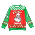 Kids Christmas tracksuit featuring vintage Santa Claus print and Merry Xmas lettering - Sweatshirt (T103-005) / 110cm