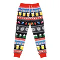 Kids ugly Christmas jogger pants with reindeer and snowflake festive pixelated pattern - Christmas Element Print (T102-002)