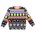 Christmas toddler long sleeve sweatshirt with reindeer and snowflake festive print patterns - Christmas Element Print (T103-002)