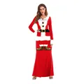 Women's 3D Santa Claus print long-sleeved dress with festive holiday graphic design - S/M / Classic Santa Style (T2004)