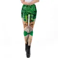 Leggings de la Saint-Patrick avec trèfle vert, chapeau festif et imprimés chat orange - S / Imprimé Chat Orange Saint-Patrick (KDK1942)