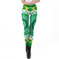 Women's St. Patrick's Day leggings featuring green shamrock and mandala prints - S / Yellow Green Shamrock Mandala Style (KDK1938)