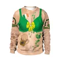 St. Patrick's Day green clover 3D printed hoodie with Irish shamrock party design - M / Funny Bikini Body Print (B102-009)