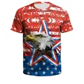 Men's t-shirt with vintage American flag eagle print and patriotic star design - S / Realistic Bald Eagle Style (B121-292)