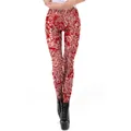 Women's Halloween leggings featuring realistic visceral organ and blood splatter print - S / Brain Tissue Horror Style (WKDK1025)