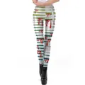 Women's Halloween mummy leggings with white bandage print and red blood drip patterns - S / Mummy Bandage Blood Style (WKDK1023)