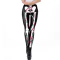 Leggings squelette pour femmes avec imprimé détaillé d'os et vaisseaux sanguins - Style d'Anatomie des Vaisseaux Squelettiques (WKDK1021)