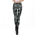Steampunk Leggings für Damen mit 3D-Druck mechanischer Zahnräder und grauen Metallmustern - S / Steampunk Mechanik Gewehr Stil (KDK1967)