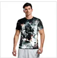Camiseta de hombre con gráfico 3D de calavera, as de diamantes y efectos de rayos - M / Tops / Patrón de Esqueleto Sosteniendo un As de Diamantes (WB129-9002)