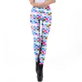 Women's mermaid fish scale print leggings with colorful holographic pattern and slim fit - S / Colorful Fish Scale Texture Style (KDK1992)