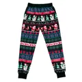 Kerstjoggingbroek voor kinderen met patronen van de Kerstman, rendieren en sneeuwpoppen - Kerstbroek (T102-012) / 110cm