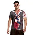 Camiseta 3D de Halloween para hombre con sangre falsa y órganos a la vista - Patrón de Zombie con Cuchillo y Órganos (WB129-9015)