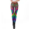 Women's yoga leggings featuring 3D rainbow mandala print and tie-dye high waist design - S / Rainbow Gradient Mandala Tie Dye Style (KDK1983)