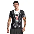 Men's funny Christmas T-shirt with 3D suit print and Merry Christmas holiday graphic - Faux Two-Piece Suit Style (SB129-9011)