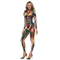 Combinaison moulante pour femme avec imprimé 3D anatomie musculaire pour cosplay - S / Style Texture Musculaire (B142-102)