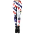 Damen-Leggings zum Unabhängigkeitstag mit Weißkopfseeadler und US-Flaggenmuster - S / Amerikanischer Unabhängigkeitstag Druckstil (KDK2053)