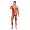 Body de hombre con estampado 3D realista de anatomía muscular para cosplay y teatro - S / Estampado de Anatomía Muscular (B142-062)