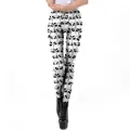 Leggings de yoga ajustés avec imprimé panda cartoon 3D style Black Widow en noir et blanc - S / Style Panda de Dessin Animé Noir Et Blanc (KDK2027)