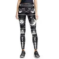 Slim fit black yoga leggings with gothic sun moon prints and Hey Babes lettering - Mystic Occult Style Print (KYK1221)