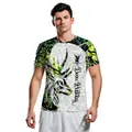 Heren T-shirt Deer Hunting met groene camouflage en witte takkenprint - S / Groen Herten Jacht Camo (B129-9157)