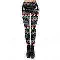 Women's black Christmas leggings with festive reindeer and Santa Claus prints - S / Christmas Snowman Reindeer Scale Pattern (SKDK128)