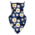 Détail du masque à boucles avec imprimé marguerite pour protection solaire - Style Marguerite Fleuri Bleu Profond (B182-020)
