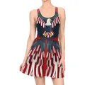 Women's patriotic sleeveless dress featuring American eagle print and flag colors - M / Eagle Feather Stripe Style (TLY1142)
