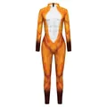Women's fox-themed slim fit bodysuit featuring realistic digital animal fur print - S / Male Fox Pattern (B142-175)