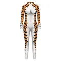 Halloween unisex long sleeve bodysuit featuring realistic tiger pattern and 3D print - Tiger Pattern (B142-182)