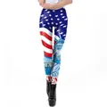 Women's Independence Day leggings with 3D July 4th print and American flag design - S / US Independence Day Theme Style (KDK2201)