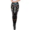 Damen 3D Punk Leggings mit digitalem Totenkopf-Druck und mechanischem Knochenmuster - S / Mechanisches Skelett-Stil (KDK2168)